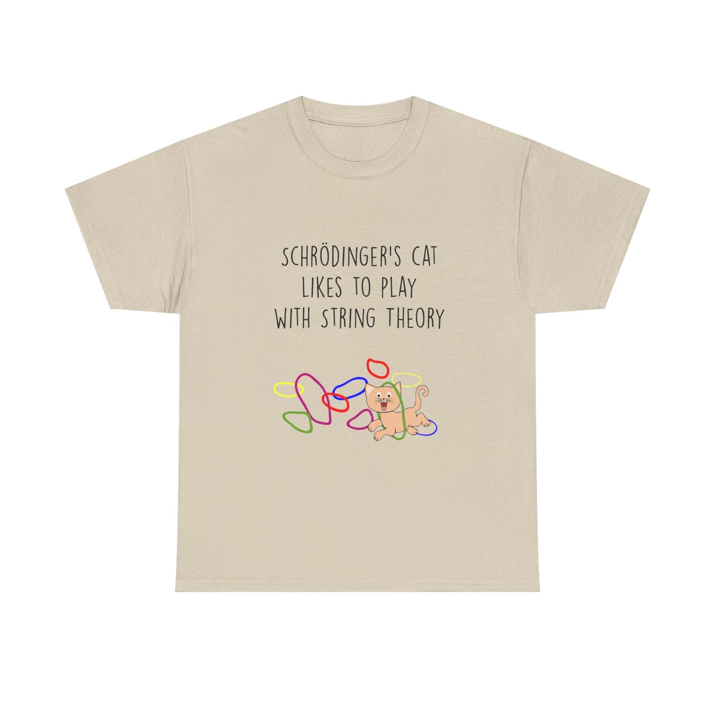 Schrödinger's Cat Plays with String Theory - Unisex Tee, Funny Science T-Shirt, Gift for Cat Lovers, Nerdy Apparel, Science Humor Shirt