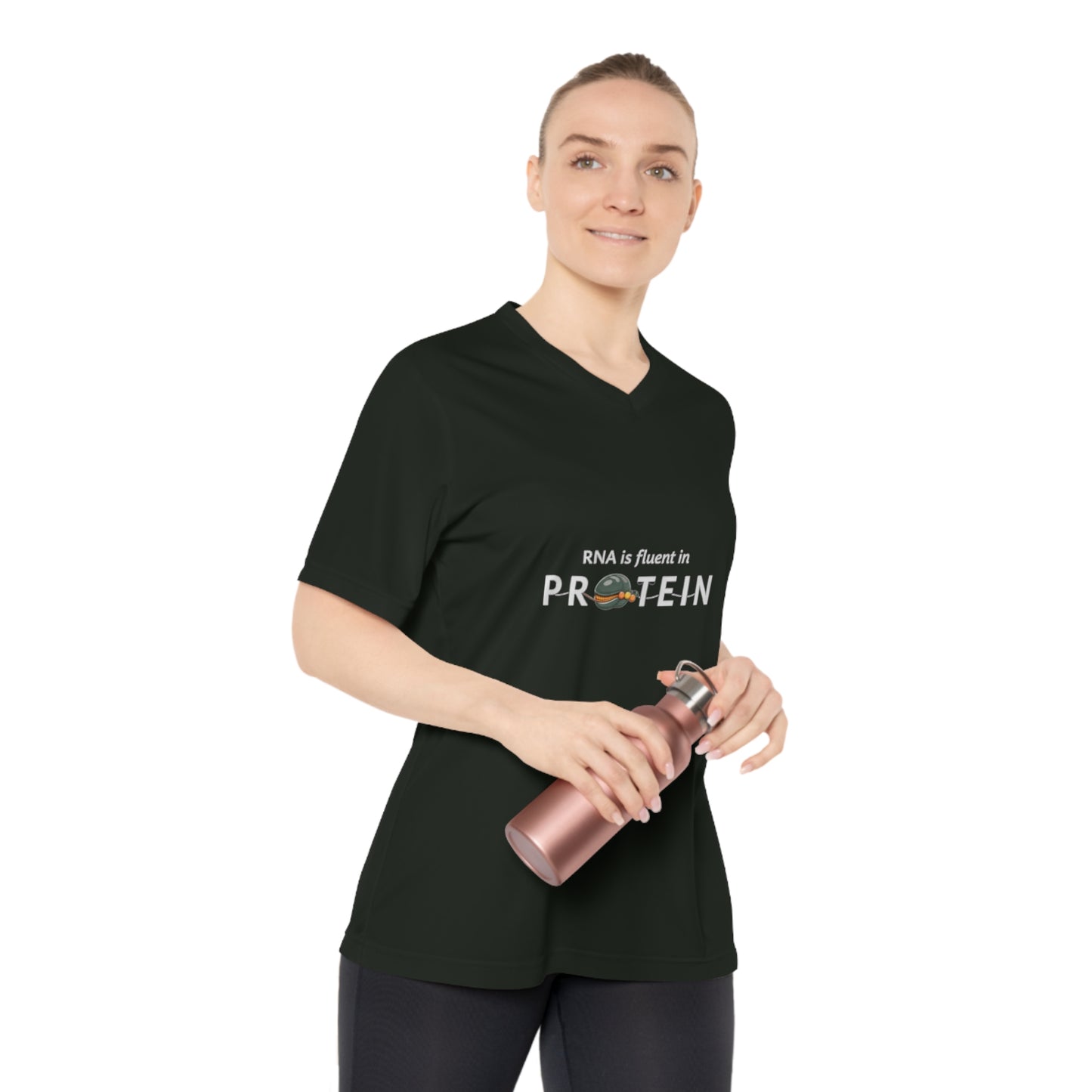 "RNA is Fluent in Protein" - Women's Performance V-Neck T-Shirt