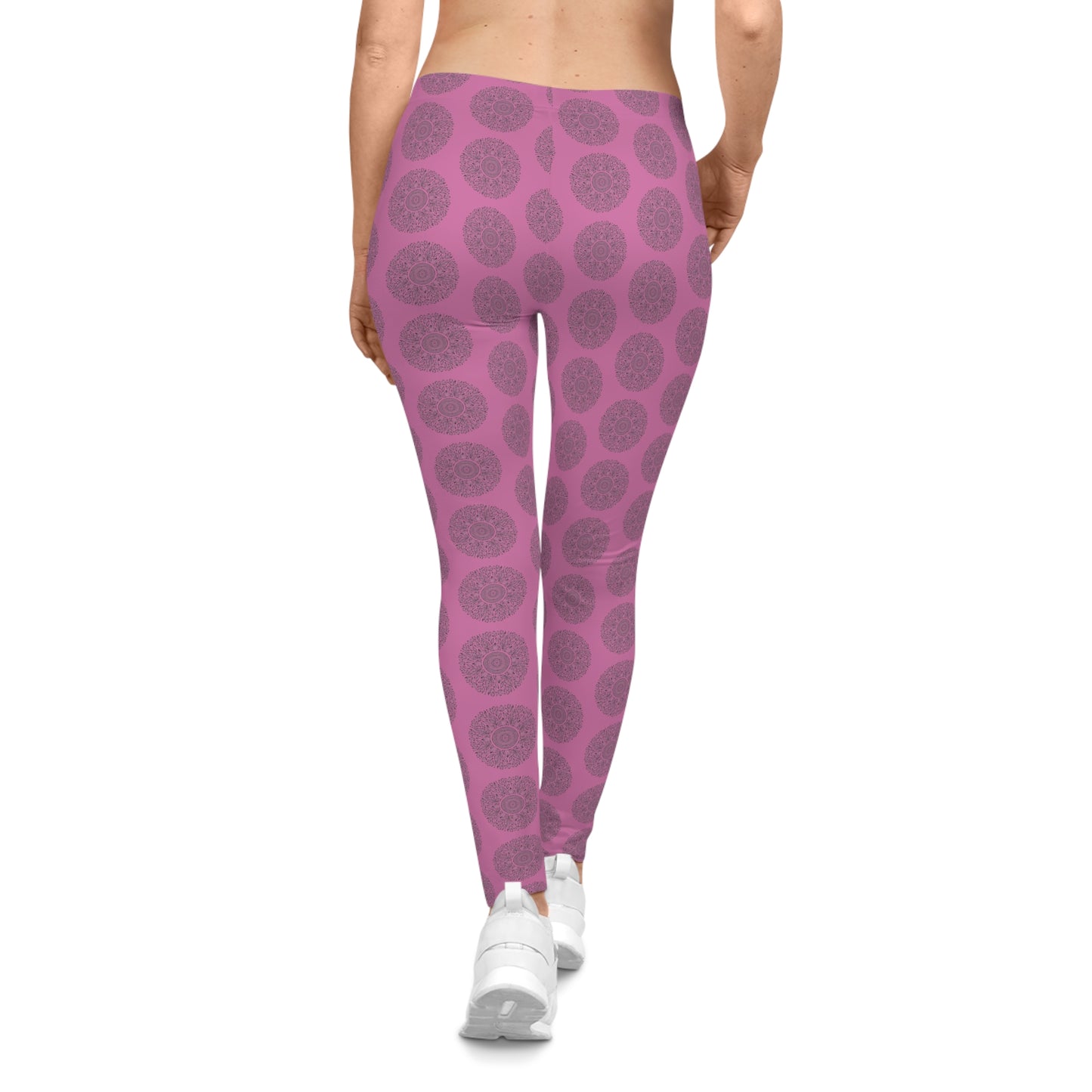 Plant Mandala Women's Casual Leggings, Yoga Pants, Athleisure Wear, Floral Print Leggings, Workout Leggings, Gift for Her
