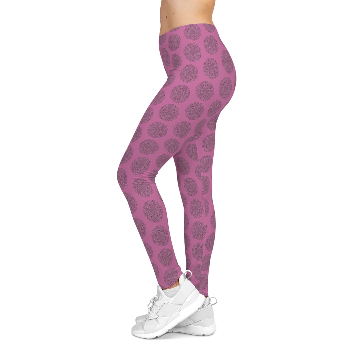 Plant Mandala Women's Casual Leggings, Yoga Pants, Athleisure Wear, Floral Print Leggings, Workout Leggings, Gift for Her