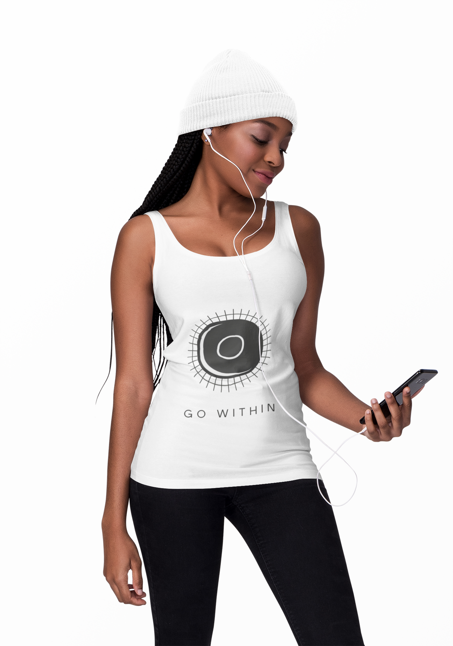 Go Within Women's Racerback Tank, Yoga Top, Workout Shirt, Motivational Apparel, Summer Activewear, Gift for Her