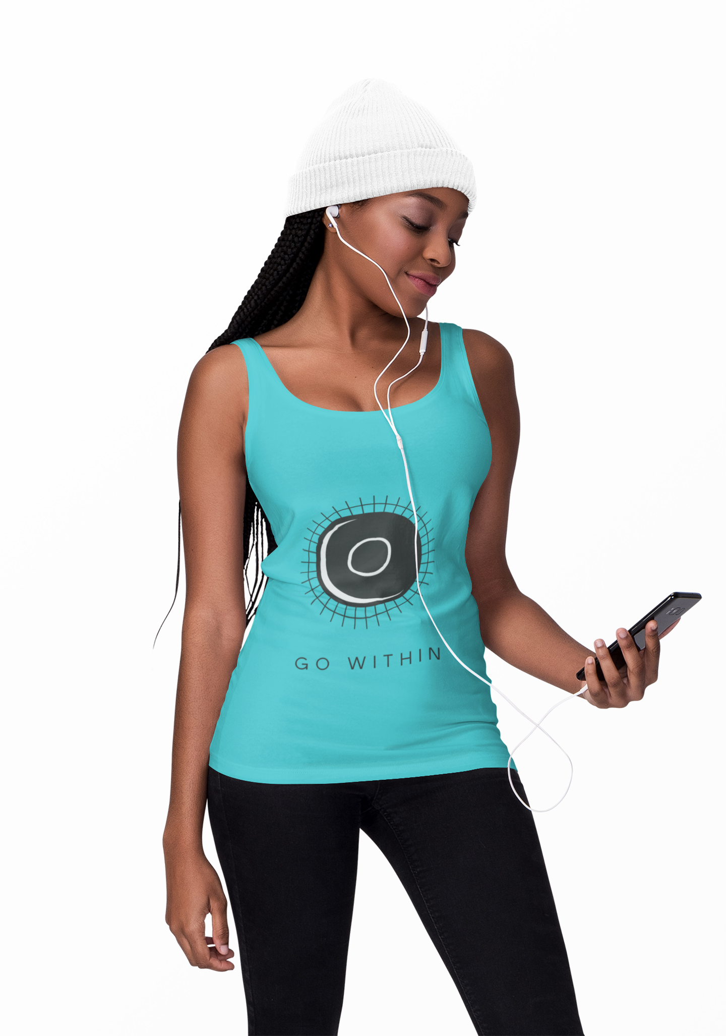 Go Within Women's Racerback Tank, Yoga Top, Workout Shirt, Motivational Apparel, Summer Activewear, Gift for Her