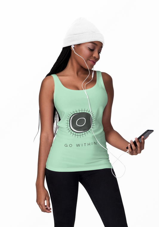 Go Within Women's Racerback Tank, Yoga Top, Workout Shirt, Motivational Apparel, Summer Activewear, Gift for Her
