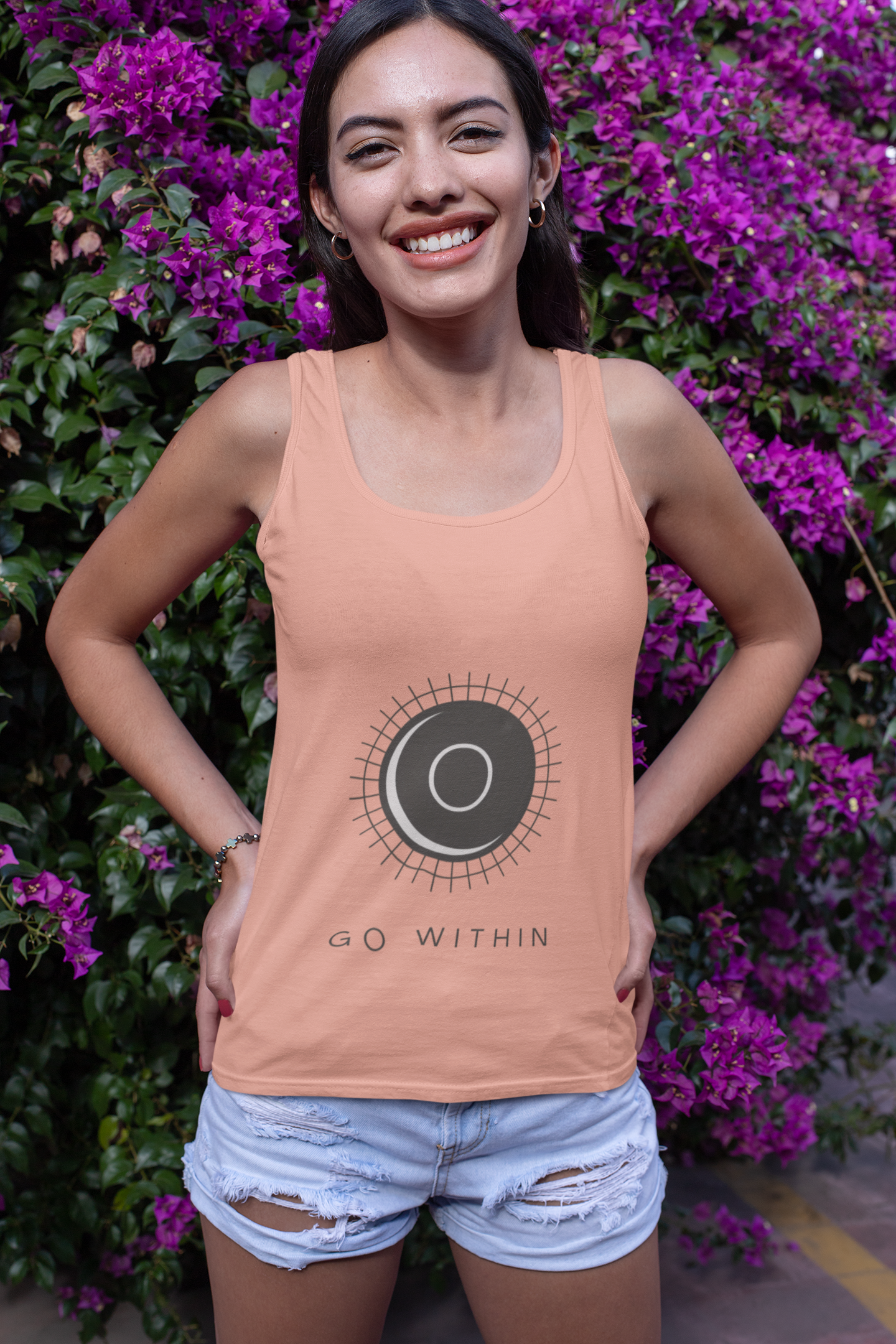 Go Within Women's Racerback Tank, Yoga Top, Workout Shirt, Motivational Apparel, Summer Activewear, Gift for Her