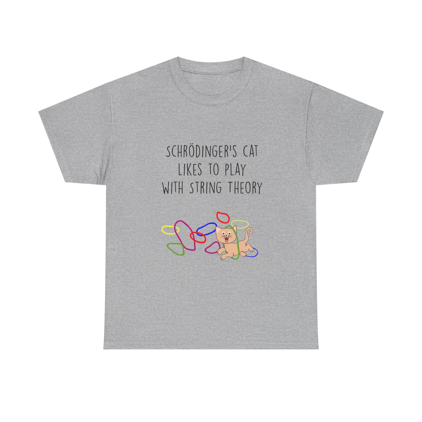 Schrödinger's Cat Plays with String Theory - Unisex Tee, Funny Science T-Shirt, Gift for Cat Lovers, Nerdy Apparel, Science Humor Shirt