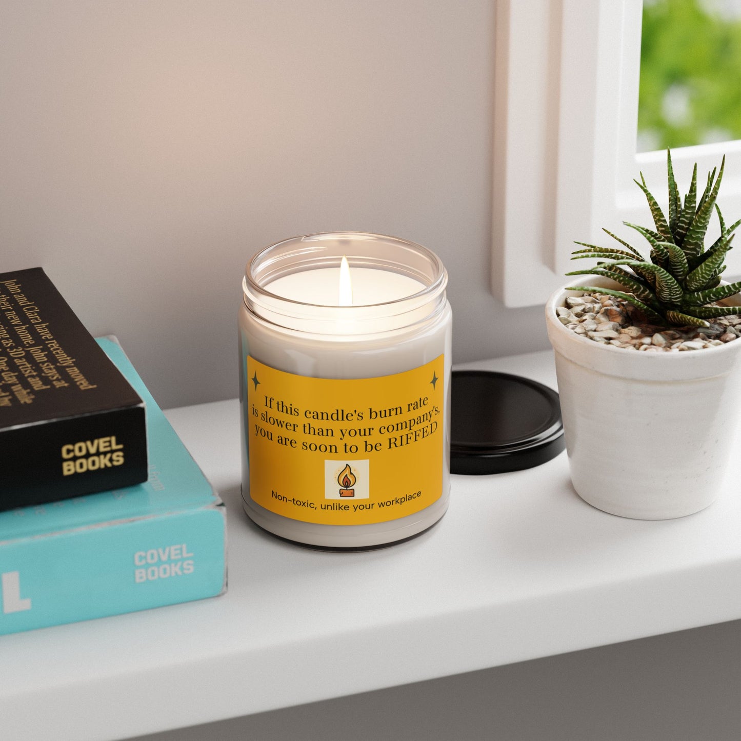 Humorous Candle | "If this candle's burn rate is slower than your company's, you are soon be RIFFED",  Office Gift, Office Decor