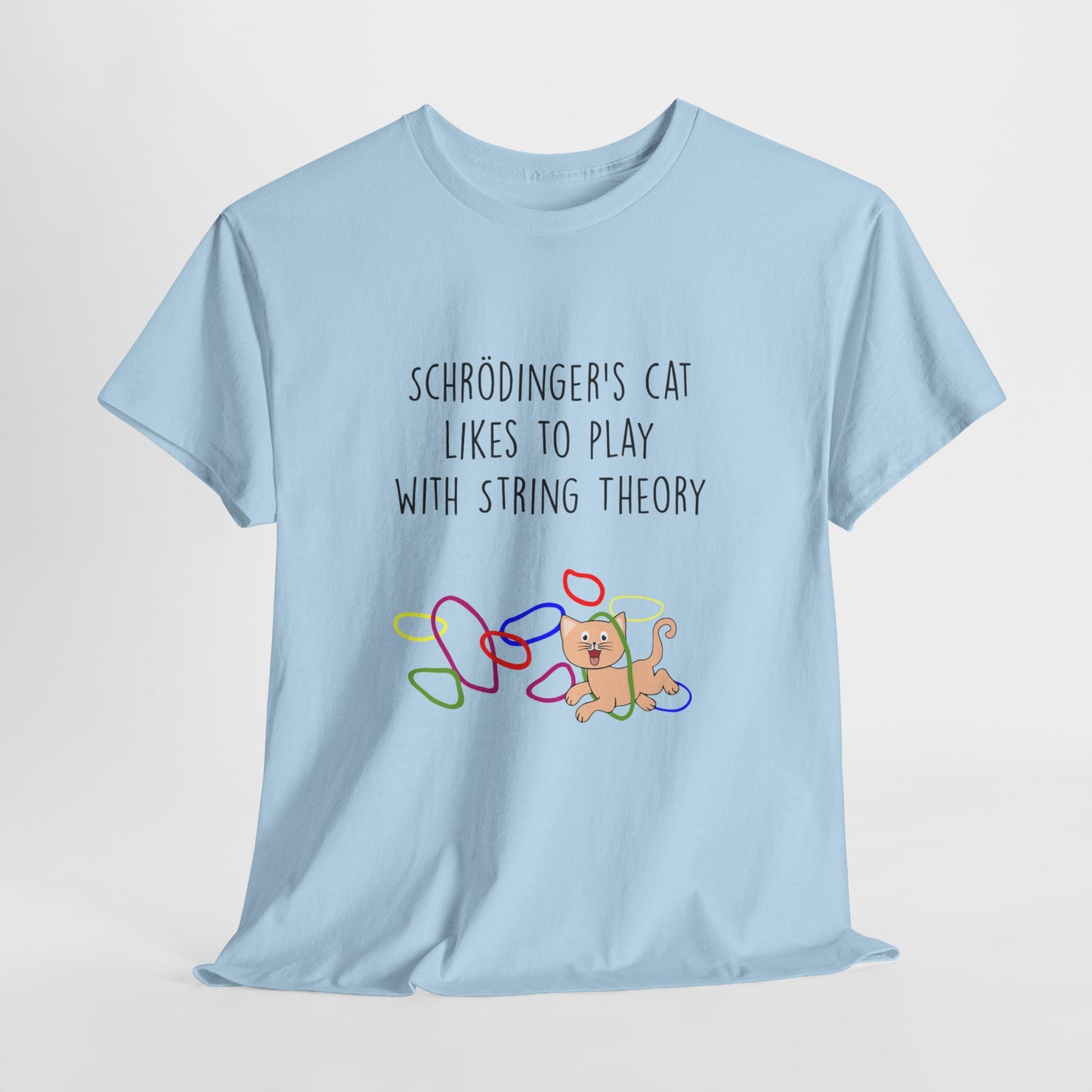 Schrödinger's Cat Plays with String Theory - Unisex Tee, Funny Science T-Shirt, Gift for Cat Lovers, Nerdy Apparel, Science Humor Shirt