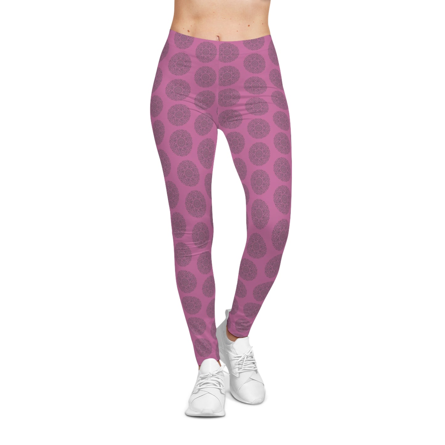Plant Mandala Women's Casual Leggings, Yoga Pants, Athleisure Wear, Floral Print Leggings, Workout Leggings, Gift for Her