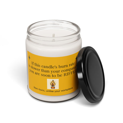 Humorous Candle | "If this candle's burn rate is slower than your company's, you are soon be RIFFED",  Office Gift, Office Decor