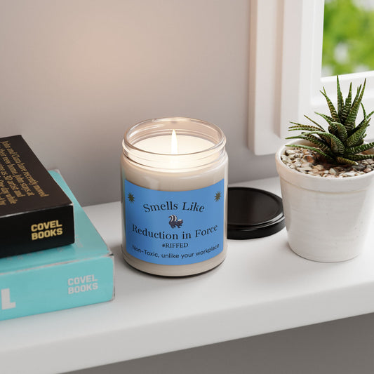 Humorous Candle | Smells Like Reduction in Force | Non-Toxic, Perfect Gift for Coworkers, Office Decor