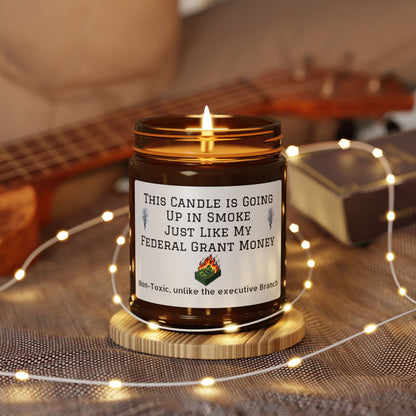 Soy Candle 9 oz - This candle is going up in smoke, just like my federal grant (Humor)