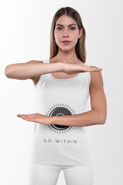 Go Within Women's Racerback Tank, Yoga Top, Workout Shirt, Motivational Apparel, Summer Activewear, Gift for Her