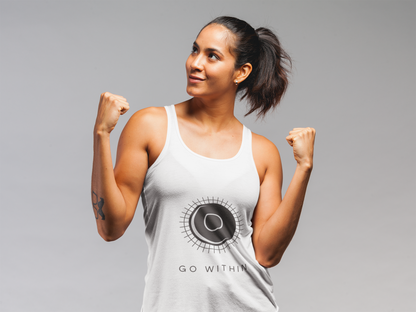 Go Within Women's Racerback Tank, Yoga Top, Workout Shirt, Motivational Apparel, Summer Activewear, Gift for Her