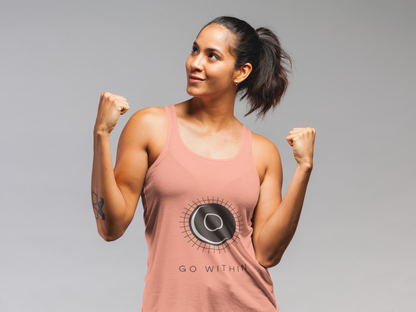 Go Within Women's Racerback Tank, Yoga Top, Workout Shirt, Motivational Apparel, Summer Activewear, Gift for Her