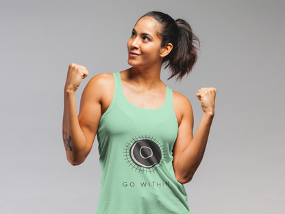 Go Within Women's Racerback Tank, Yoga Top, Workout Shirt, Motivational Apparel, Summer Activewear, Gift for Her