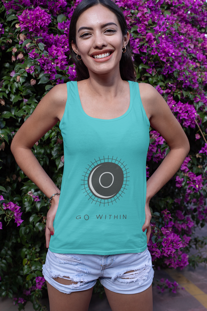Go Within Women's Racerback Tank, Yoga Top, Workout Shirt, Motivational Apparel, Summer Activewear, Gift for Her