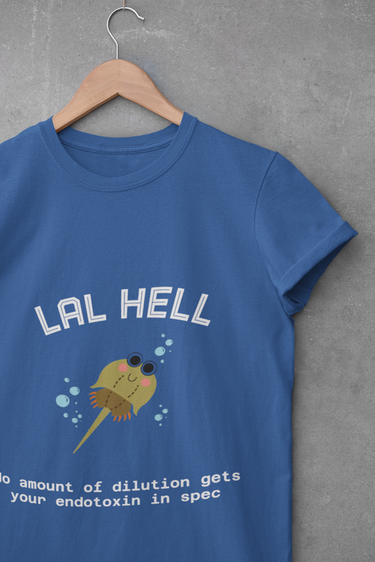 Cute Horseshoe Crab Graphic Colored Tee — "LAL Hell" Novelty T-Shirt
