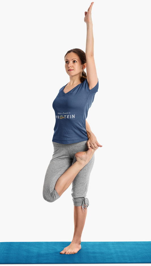 "RNA is Fluent in Protein" - Women's Performance V-Neck T-Shirt