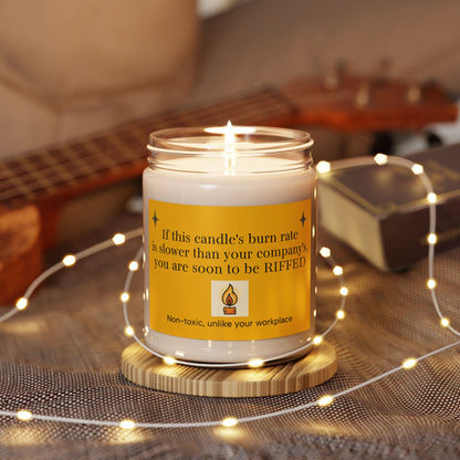 Humorous Candle | "If this candle's burn rate is slower than your company's, you are soon be RIFFED",  Office Gift, Office Decor