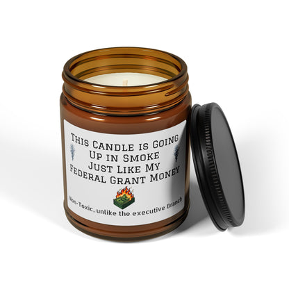 Soy Candle 9 oz - This candle is going up in smoke, just like my federal grant (Humor)