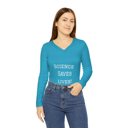 Science Saves Lives | Women’s Performance Long Sleeve Shirt Turquoise