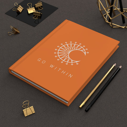 Inspirational Hardcover Journal - Go Within, Reflect, Writing Notebook, Self-Care Journal, Gift for Artists, Mindfulness Journal